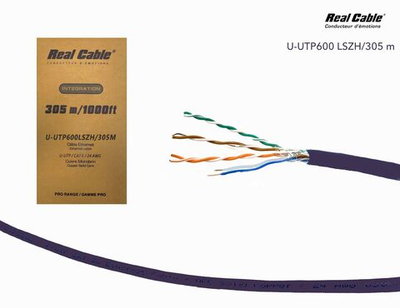 кабель CAT6 в катушке Real Cable U-UTP600-LSZH/305M