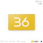 Табличка с номером 36 на дверь квартиры, для офиса, кабинета, аудитории, склада, желтая 120х70 мм, Айдентика Технолоджи