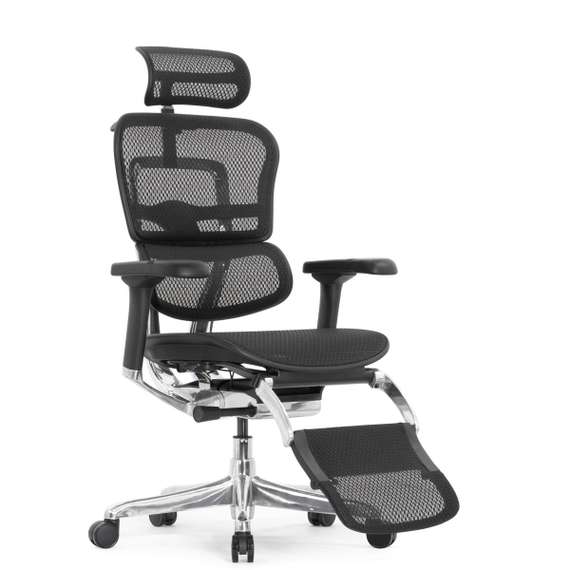 Кресло FALTO Ergohuman Elite 2 с подножкой ( чёрный каркас /сетка чёрный T-168-B1 Black )