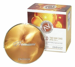 Enough Premium Two-Way Cake Rich Gold SPF50+/PA+++ №13 Light Beige(светло-бежевый) Пудра компактная для лица с золотом, 11гр+11гр