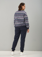 Костюм с брюками КБ-90М/орнаментграфит-баклажан