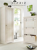 Шкаф распашной Неаполь из массива сосны, 58х41х179 см, белый