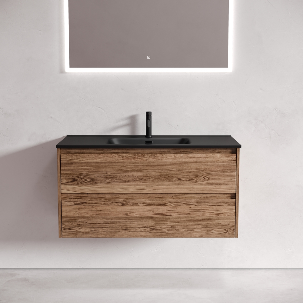 Тумба подвесная под раковину Sancos Libra, дуб чарльстон 990х450х500 мм