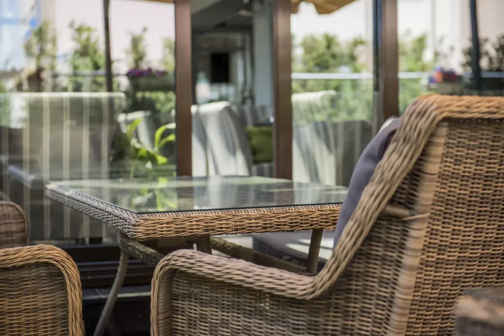 "Гляссе" лаунж-зона из искусственного ротанга, цвет соломенный