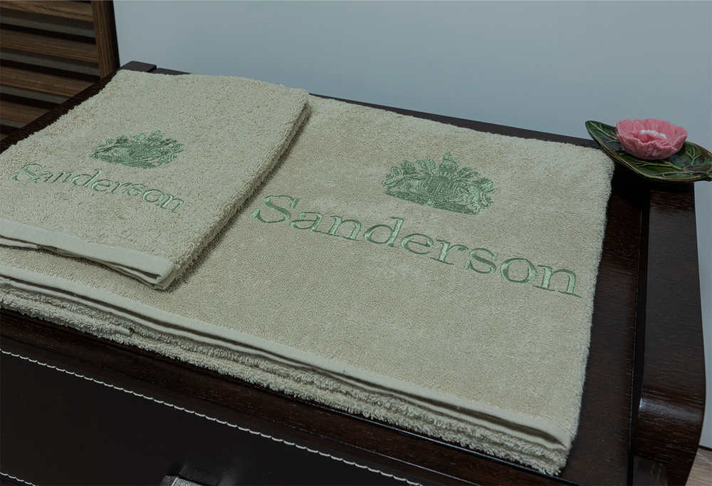 Набор полотенец 3шт Palombella Sanderson Logo Ricamato Эмблема вышита 118 beige-оlive бежевый-зеленый