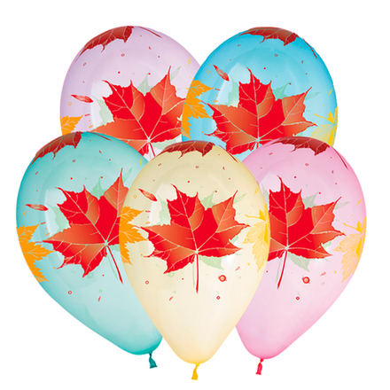 И 14" Листья Осень Ассорти Кристальные шары 5 ст.