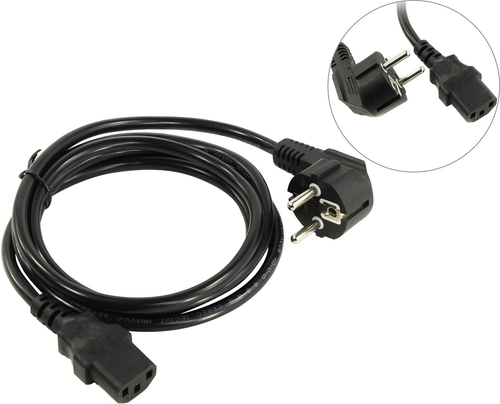 VCOM &lt;CE021-CU1.0-1.8м&gt; Кабель компьютер - розетка 220V Европейский стандарт, Г-образный