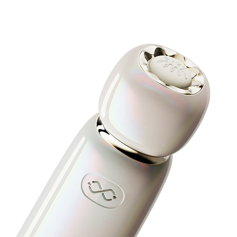 Бежевый вакуумный клиторальный стимулятор 12,6см Zalo Lia Suction Massager Floral White