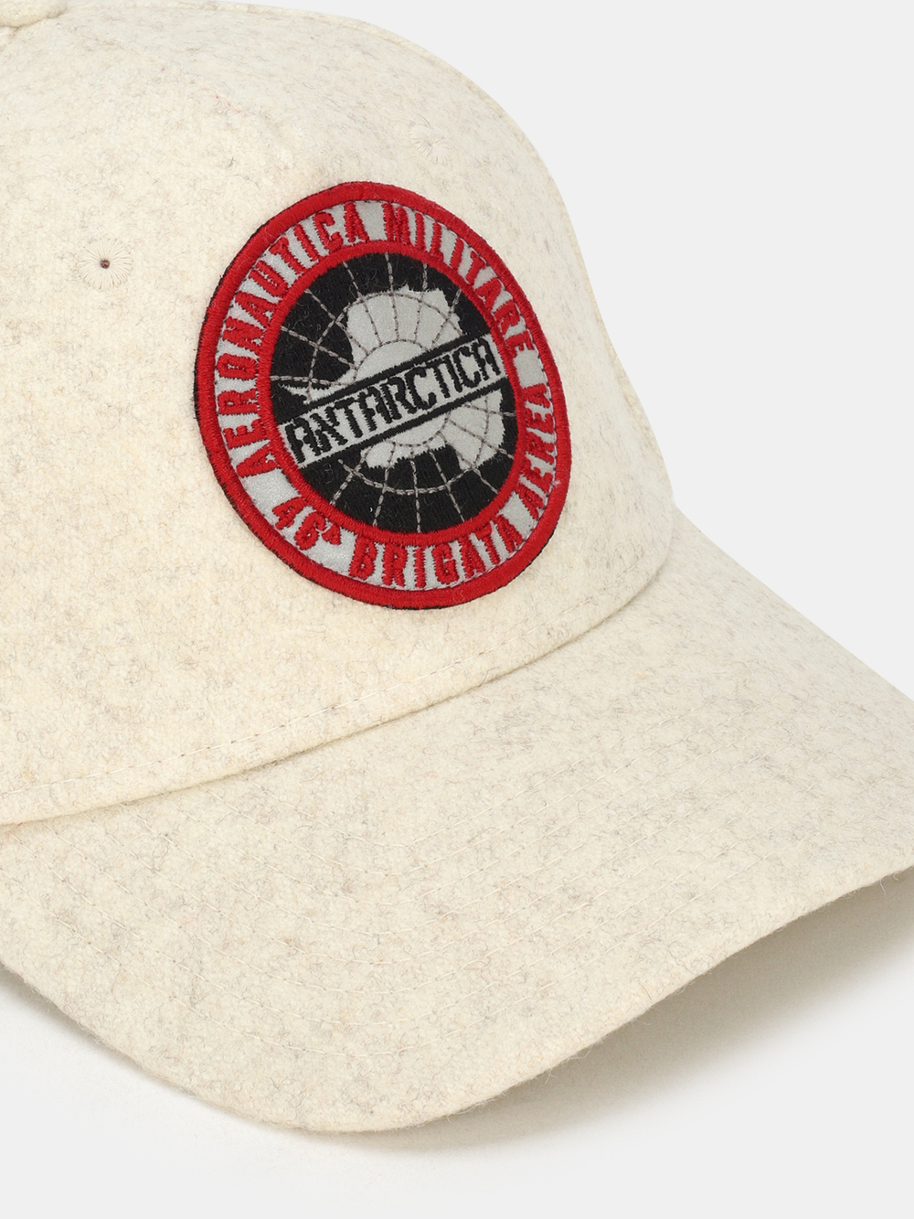 Кепка AERONAUTICA 1146 молочный меланж нашивка красным