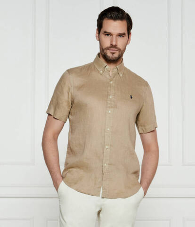 Льняная рубашка POLO RALPH LAUREN - бежевый(710968912)