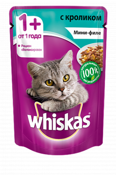 Whiskas пауч мини-филе с кроликом 85 гр