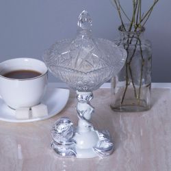 Сахарница стеклянная с крышкой Зарничка Свитти Белый