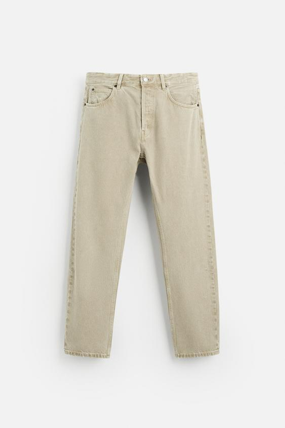 ZARA ДЖИНСЫ REGULAR FIT, БЕЖЕВЫЙ
