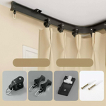 Тихий изогнутый карниз для штор с бегунками