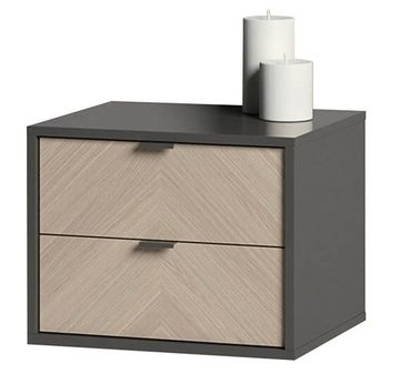 Тумба прикроватная Fjord 2 ящика подвесная (темно-серый)