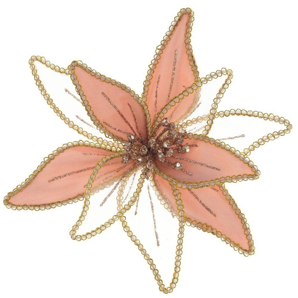 GAEM Цветок искусственный "Пуансеттия" (на клипсе), L23 W23 H12 см