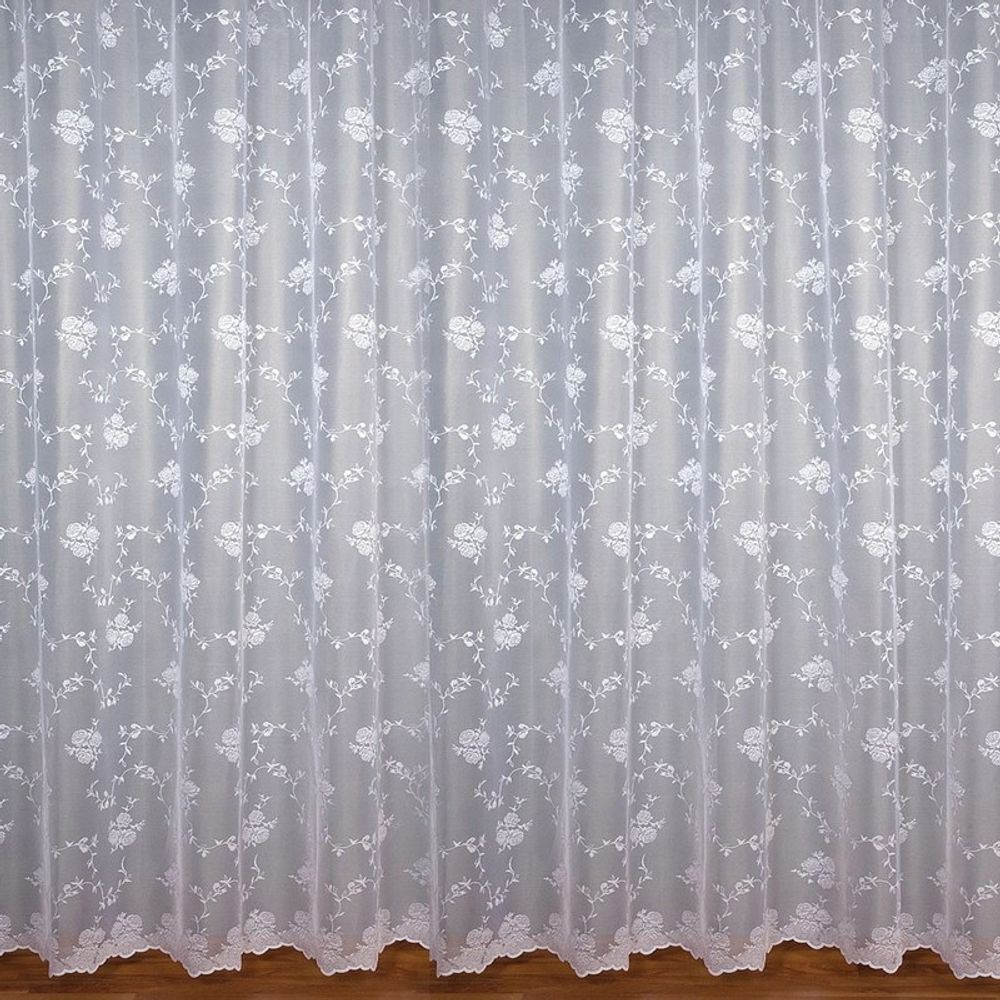 Занавеска "Ф. 45590" на шторной ленте, цвет белый, Польша.