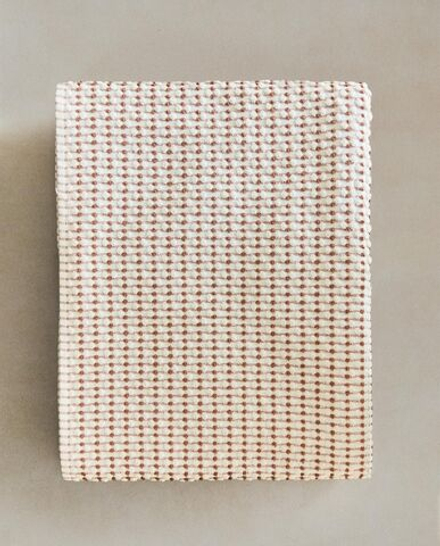 Zara Home - Хлопковое банное полотенце со структурой, розовый, 50х90 см