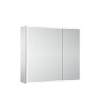 Зеркальный шкаф для ванной комнаты из алюминия Sancos Evoke 800x700х136 мм с LED подсветкой арт. SC8080
