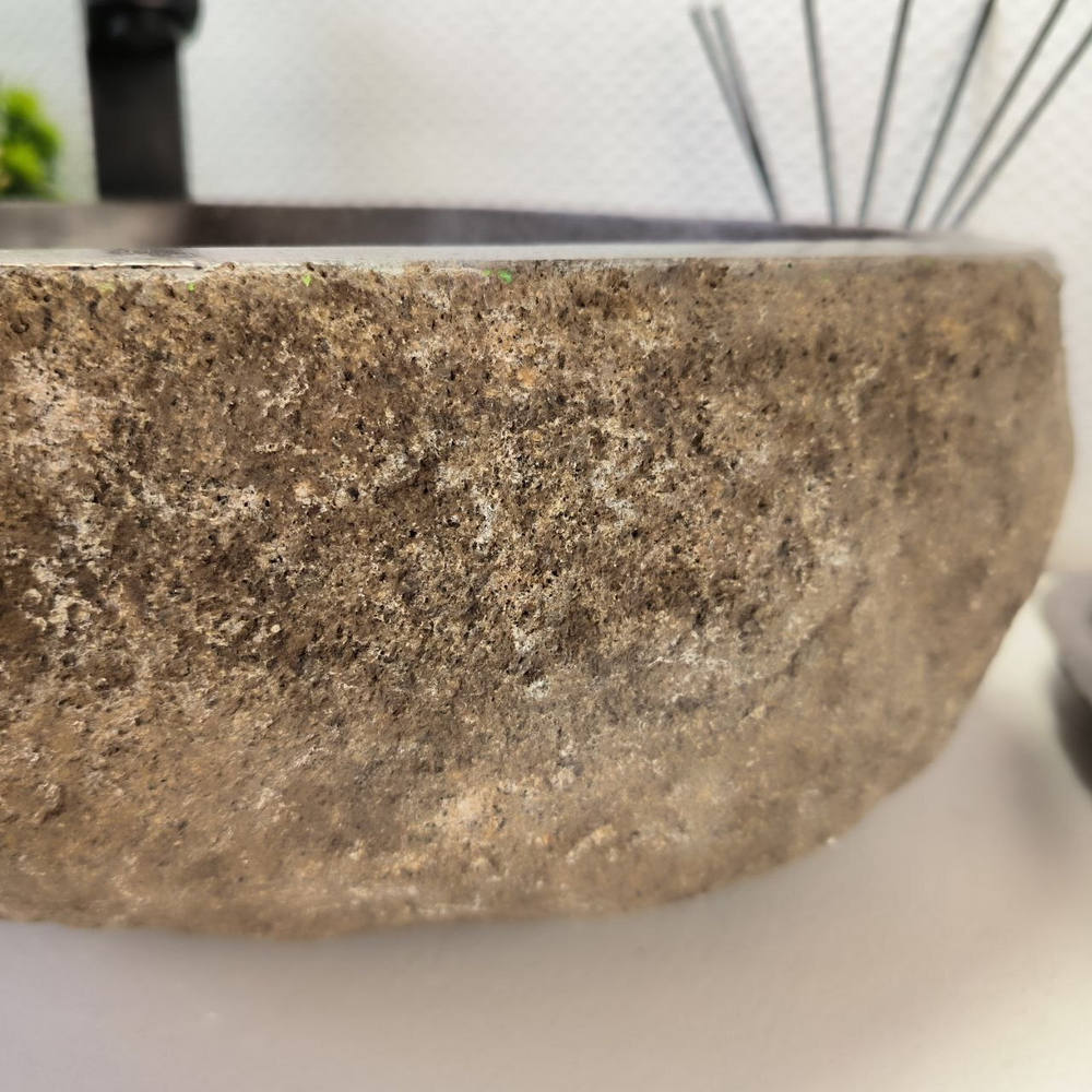Раковина из речного камня RS-64132 (47*39*15) 0122