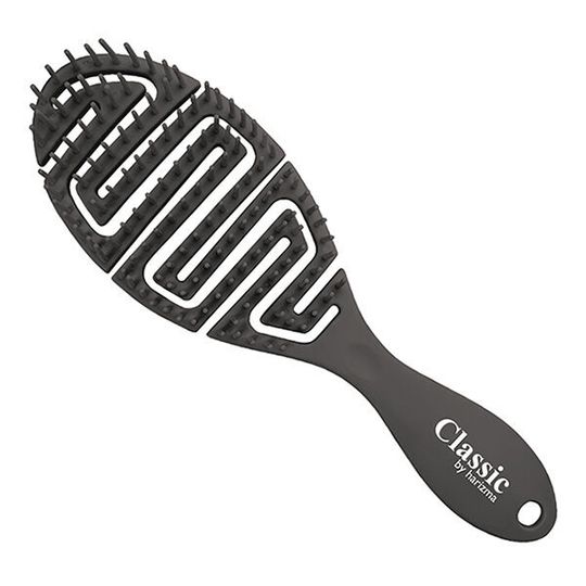 Щетка для волос Harizma, овальная, продувная, черная (h10682)