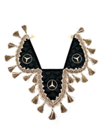 Вымпел тройной Mercedes (экокожа, черный с бежевыми кисточками)