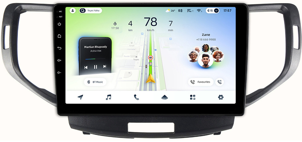 Магнитола для Honda Accord 8 2008-2012 - Teyes CC4L монитор 9" IPS на Android 14, Snapdragon 662, CarPlay, 4G SIM-слот