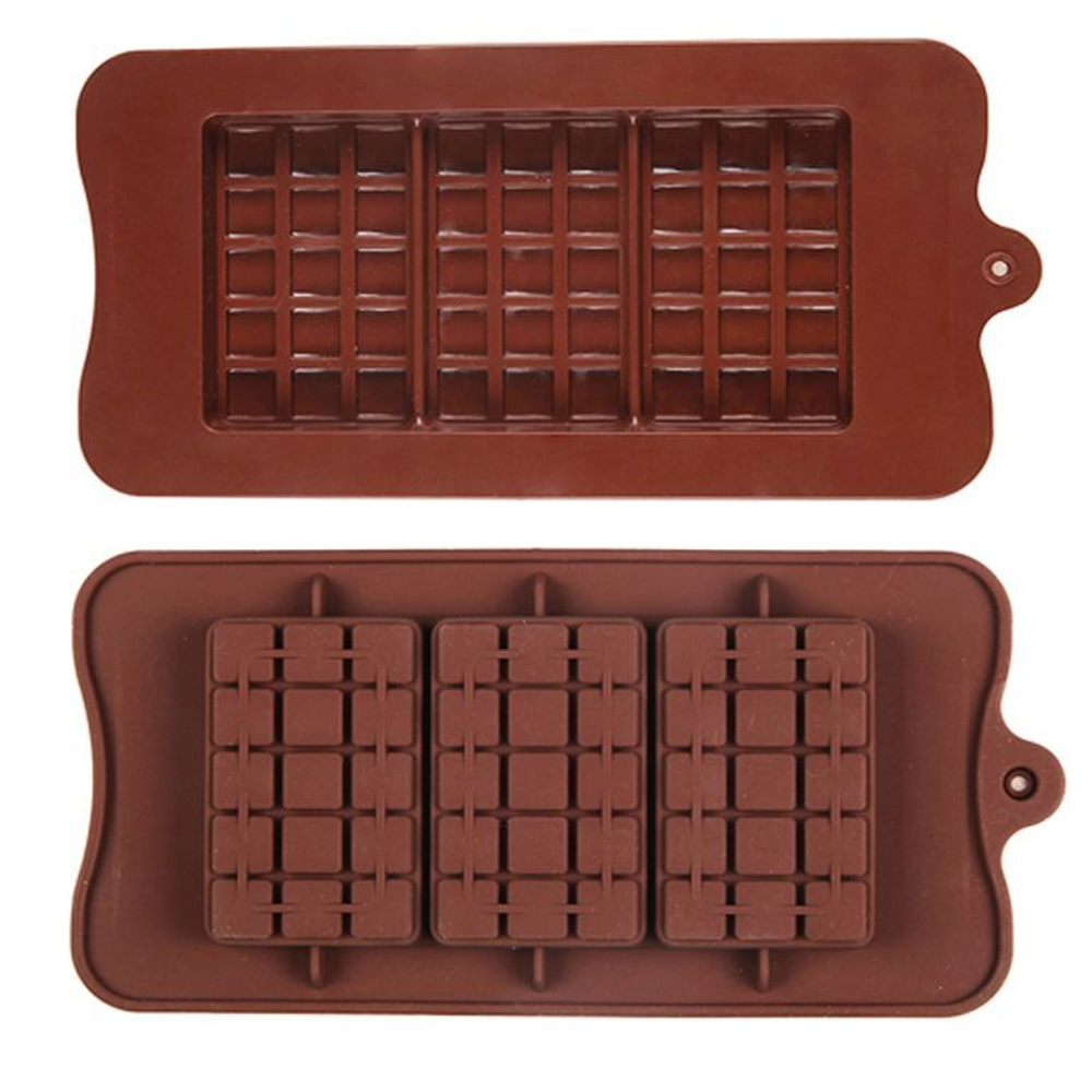 Форма силиконовая для шоколада «Плитки классические 3 в 1»