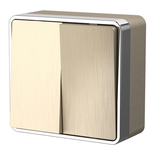 Выключатель двухклавишный Gallant шампань рифленый W5020010