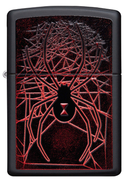 Зажигалка Zippo Spider Design с покрытием Black Matte, латунь/сталь, чёрная, матовая, 38x13x57 мм