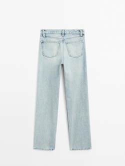 Massimo Dutti Джинсы с высокой посадкой, голубой