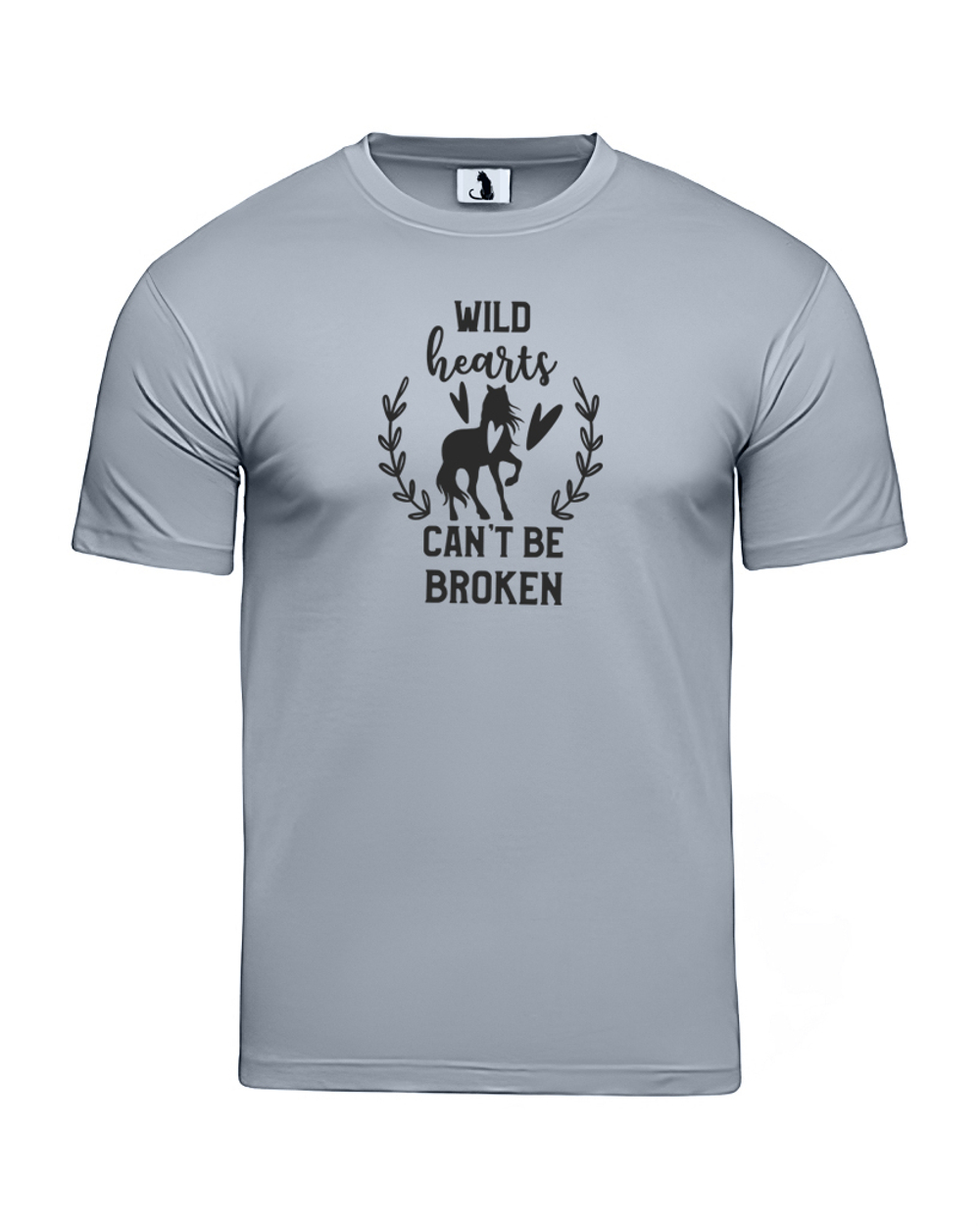 Футболка Wild hearts unisex серая с черным рисунком