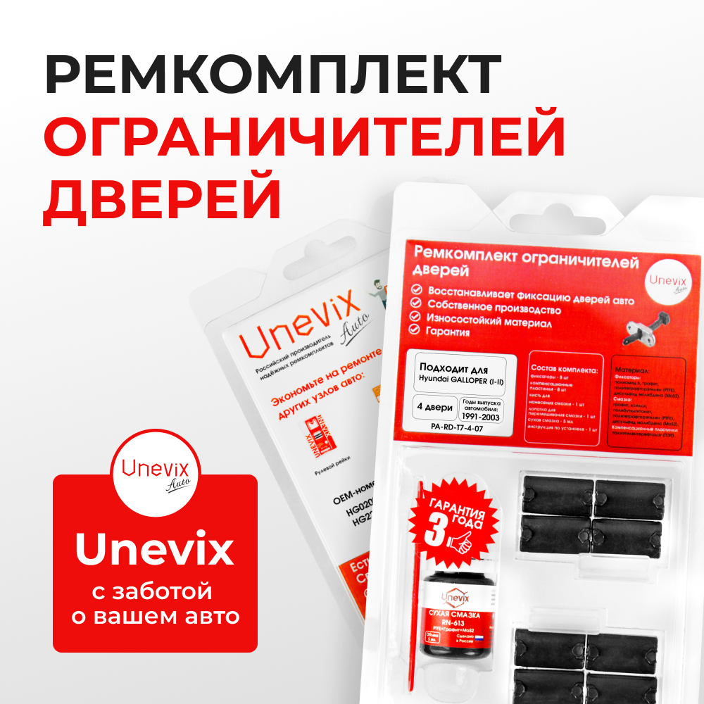 Ремкомплект ограничителей дверей Hyundai GALLOPER (I-II) L041...149 (4 двери, тип 7) 1991-2003