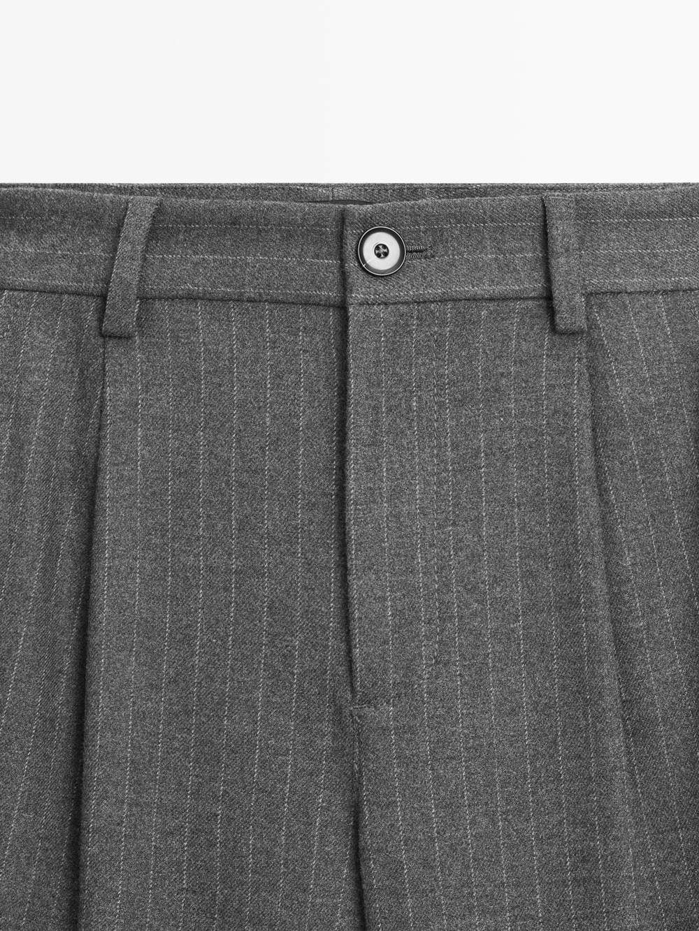 Massimo Dutti Широкие брюки в тонкую полоску, серый