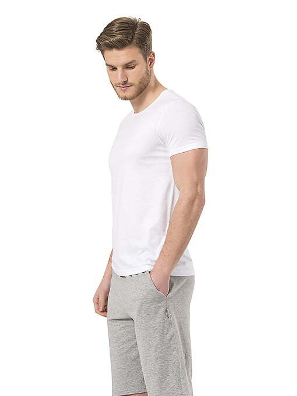 Футболка мужская с круглым вырезом белый