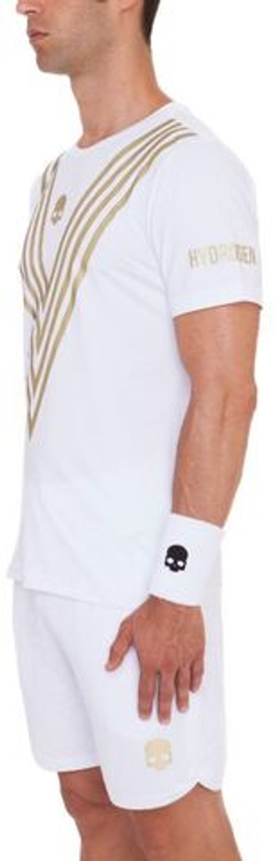 Мужская теннисная футболка Hydrogen Tech Victory T-Shirt - white/gold