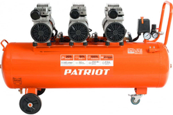 Компрессор Patriot поршневой безмасляный WO 100-440, 440 л/мин, 8 бар, 2500 Вт, 100 л, быстросъем и "елочка" с вентилем