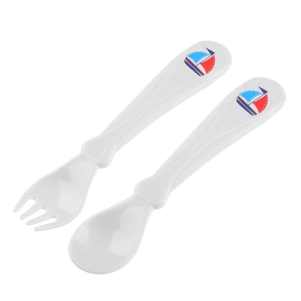 4839929 Набор для кормления: ложка и вилка «Для Малыша», от 5 мес., белый МИКС