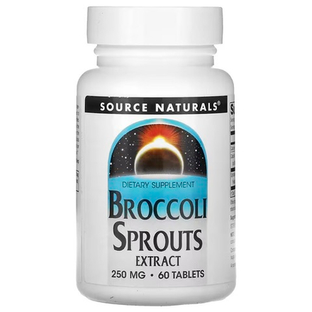 Source Naturals, экстракт ростков брокколи, 250 мг, 60 таблеток (125 мг в 1 таблетке)