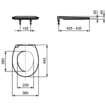 Сидение и крышка с функцией плавного закрытия для унитаза Ideal Standard EUROVIT E131801