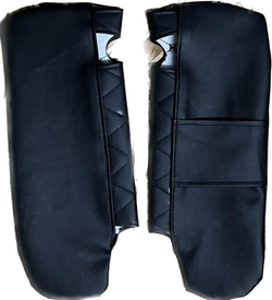 Чехлы на козырьки ЛАДА Приора Priora (чёрная нить Бабочка)