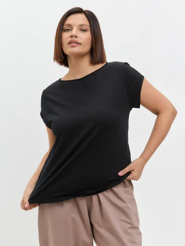 Футболка оверсайз с рукавами крылышками черный