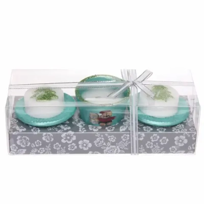 Свечи новогодние «Новогодние узоры» 22x8.3x7 см, зелёный