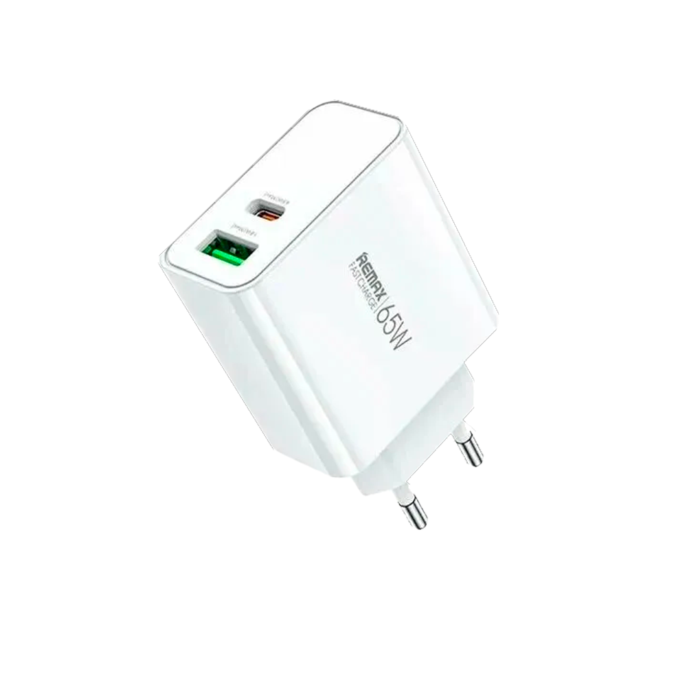 Адаптер Remax RP-U125, USB-A + USB-C, 65W, белый