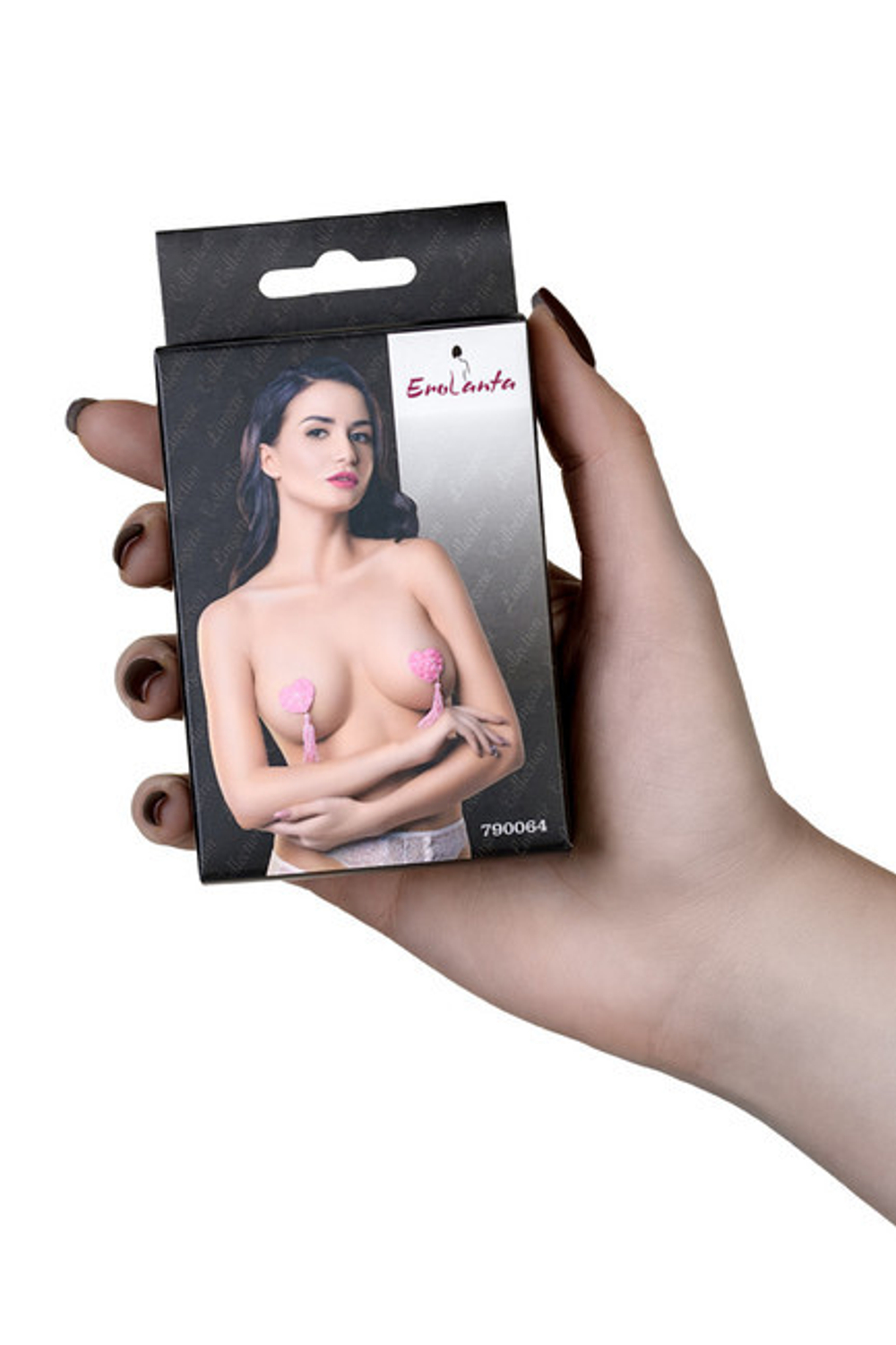 Пэстис Erolanta Lingerie Collection в форме сердец с розами и кисточками, розовые (Цвет: розовый)