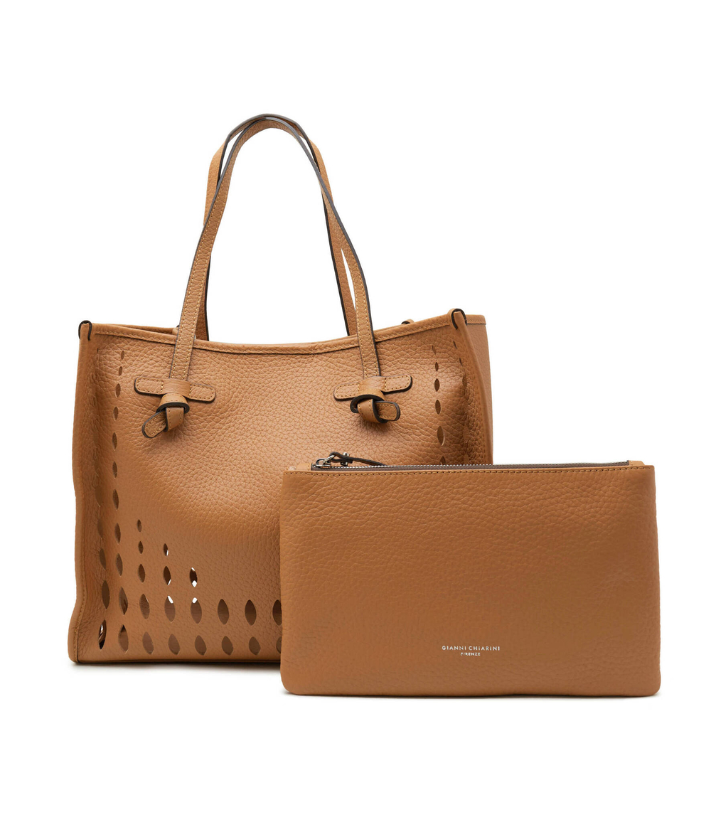 Кожаная сумка-шопер + поясная сумка GIANNI CHIARINI - коричневый(BS 10830 TKLFOR)