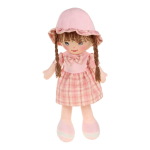Кукла в платье с клечатой юбкой и клечатым бантом № 1 26x62x18см. (Hand)