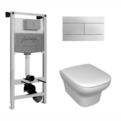 Купить комплект Jacob Delafon Vox E21744RU  сиденье тонкое микролифт, кнопка хром не дорого