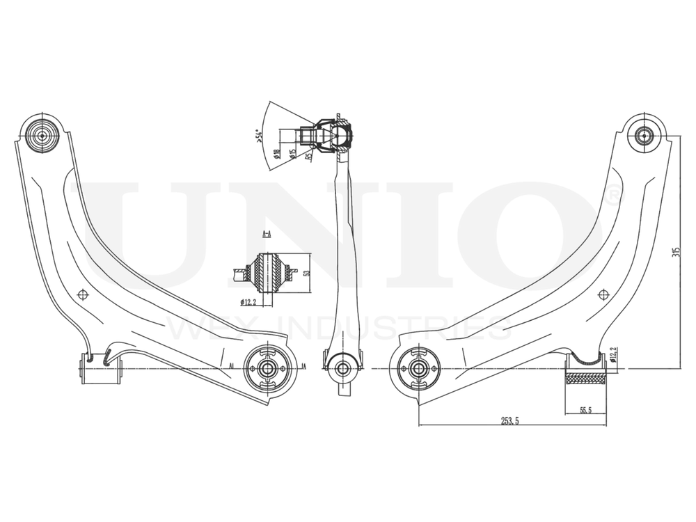 Рычаг подвески поперечный передний нижний левый UNIO SSP-40013