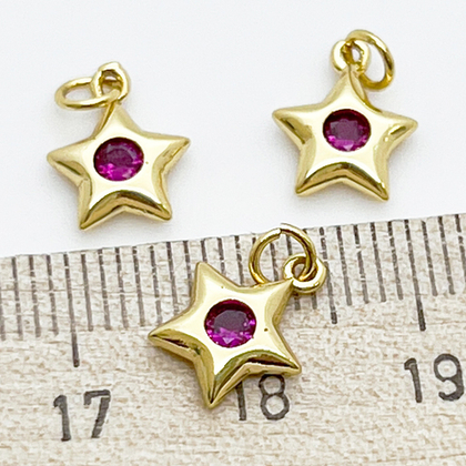 Подвеска Звезда, цвет золото, фианит, размер 11*8,5 мм, цена за 1 шт